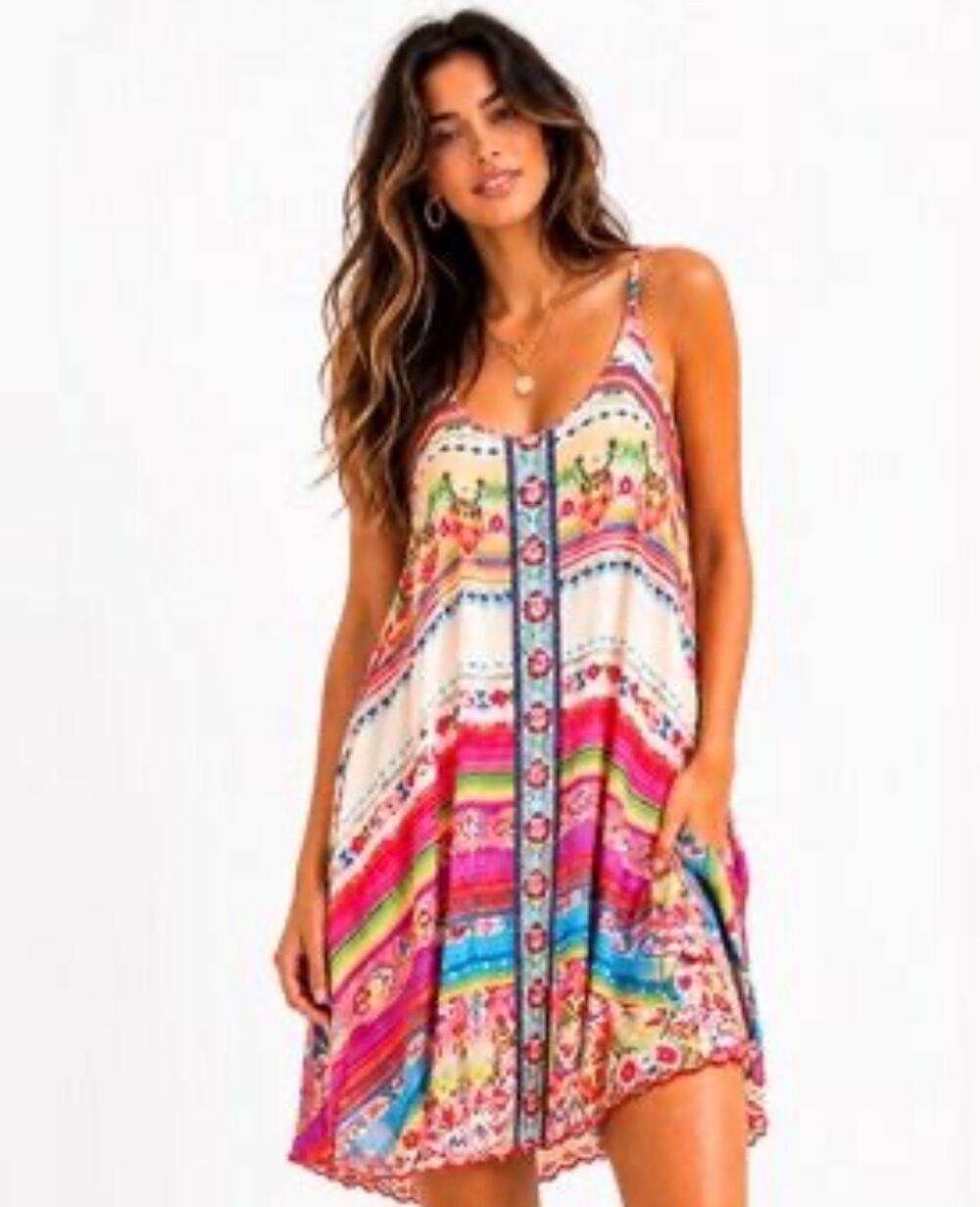 Johnny Was tank slip dress 100% cupra size XL